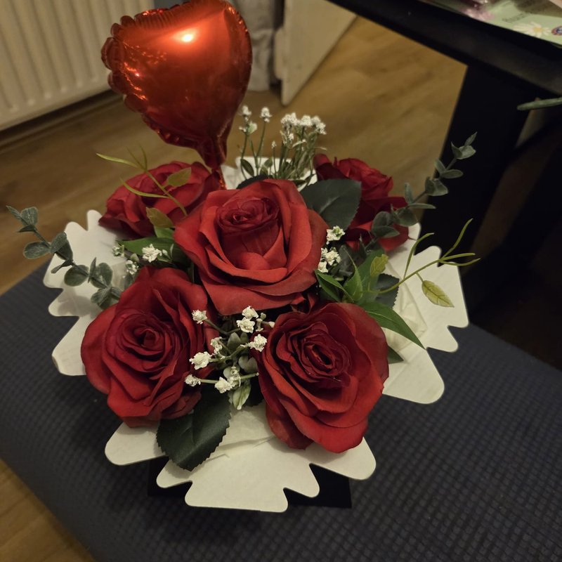 Made With Love — rose and balloon arrangement