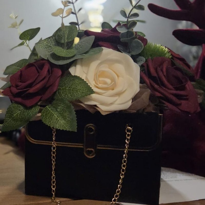 Made With Love — hat box rose arrangement